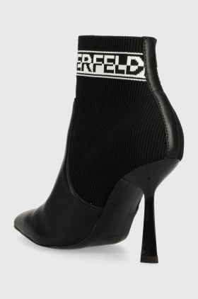 Karl Lagerfeld botine PANDARA femei, culoarea negru, cu toc cui, KL31353