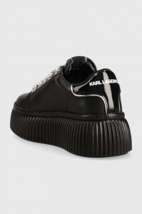Karl Lagerfeld sneakers din piele KREEPER LO culoarea negru, KL42376N