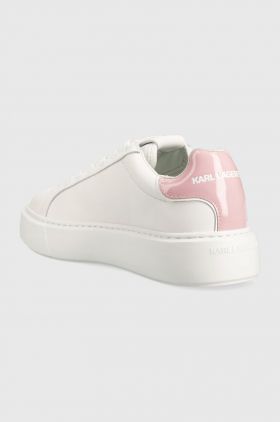 Karl Lagerfeld sneakers din piele MAXI KUP culoarea alb, KL62210