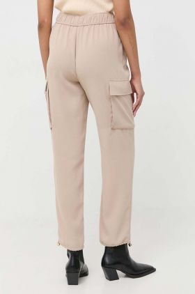 Notes du Nord pantaloni Gilli femei, culoarea bej, high waist