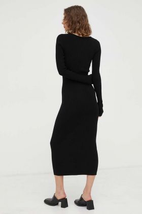 Remain rochie culoarea negru, maxi, mulata