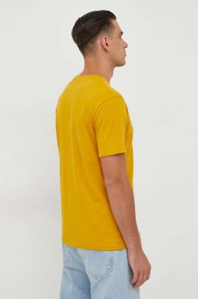 Gant tricou din bumbac culoarea galben, cu imprimeu