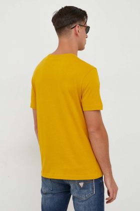 Gant tricou din bumbac culoarea galben, cu imprimeu