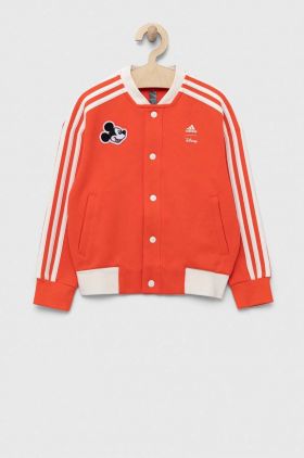 adidas bluza copii x Disney culoarea portocaliu, cu imprimeu