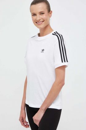 adidas Originals tricou din bumbac culoarea alb