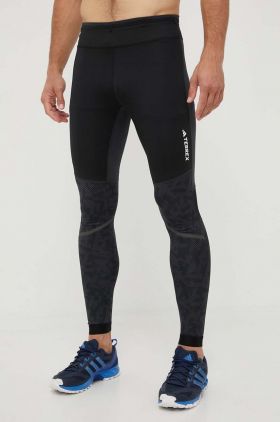 adidas TERREX leggins sport Agravic barbati, culoarea negru, modelator