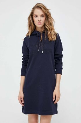 Gant rochie culoarea albastru marin, mini, drept