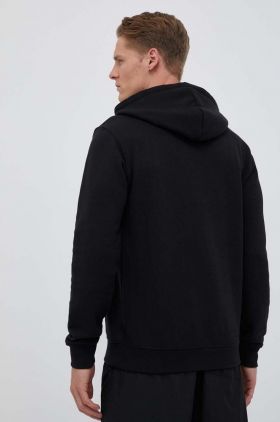 adidas Originals hanorac de bumbac Classics Trefoil Hoodie bărbați, culoarea negru, cu glugă, cu imprimeu IM4489