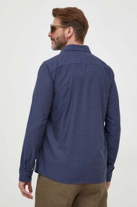 BOSS camasa din bumbac barbati, culoarea albastru marin, cu guler button-down, slim