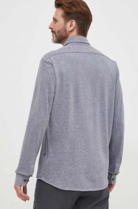 BOSS camasa din bumbac barbati, culoarea gri, regular
