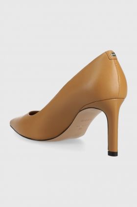 BOSS stilettos de piele Janet Pump 70-N_N culoarea maro, 50498836