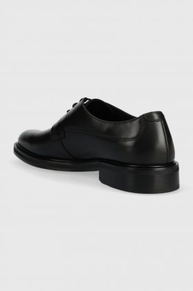 BOSS pantofi de piele Larry-L barbati, culoarea negru, 50497778