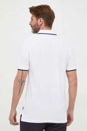 BOSS polo de bumbac culoarea alb, uni 50494697