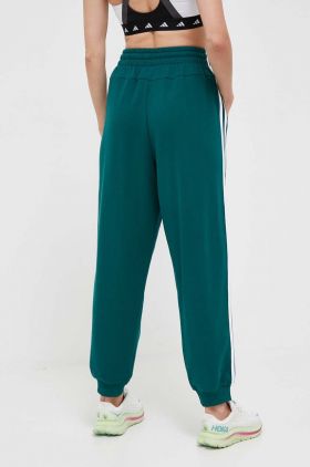 adidas pantaloni de trening din bumbac culoarea verde, cu imprimeu