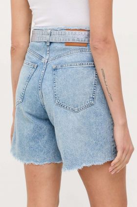 Miss Sixty pantaloni scurti jeans femei, cu imprimeu, high waist