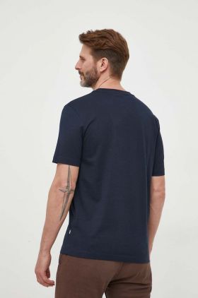 BOSS tricou din bumbac culoarea bleumarin, cu imprimeu 50495742