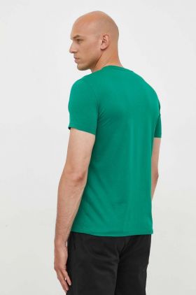 Armani Exchange tricou din bumbac culoarea verde, cu imprimeu