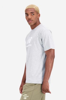 New Balance tricou bărbați, culoarea gri, cu imprimeu MT31541AG-1AG