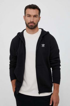 adidas Originals bluză bărbați, culoarea negru, cu glugă, uni IL2511