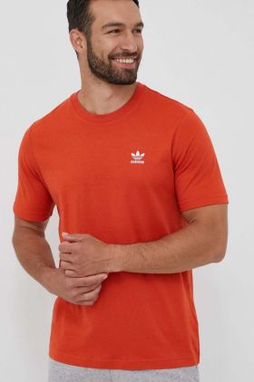 adidas Originals tricou din bumbac culoarea portocaliu, neted