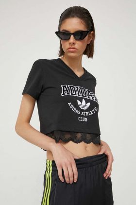 adidas Originals tricou femei, culoarea negru