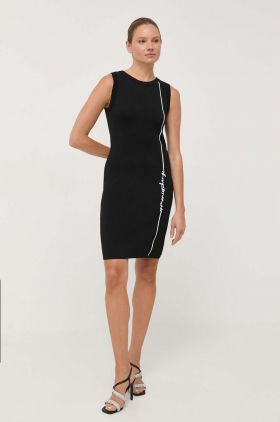 Armani Exchange rochie culoarea negru, mini, drept