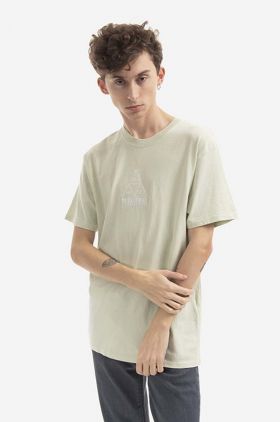 HUF tricou din bumbac Dyed T-Shirt culoarea verde, cu imprimeu TS01807-GREEN