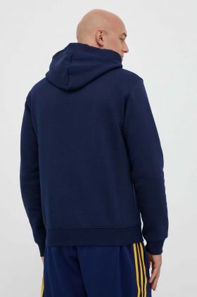 adidas Originals bluză Trefoil Essentials Hoodie bărbați, culoarea bleumarin, cu glugă, cu imprimeu   IM4524