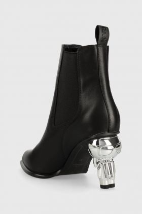Karl Lagerfeld ghete chelsea de piele IKON HEEL femei, culoarea negru, cu toc drept, KL39060