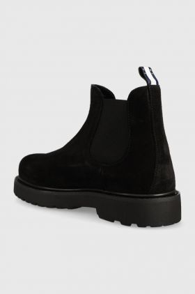 Tommy Jeans botine din piele intoarsa TJM CHELSEA HIGH BOOT barbati, culoarea negru, EM0EM01205