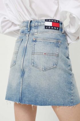 Tommy Jeans fusta jeans mini, drept