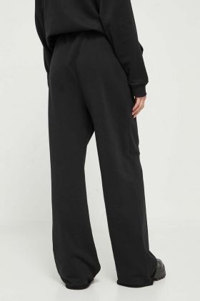 HUGO pantaloni de bumbac culoarea negru, cu imprimeu