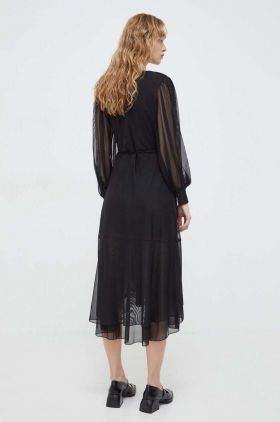 Bruuns Bazaar rochie culoarea negru, midi, evazati