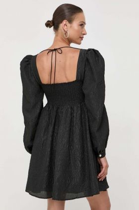 Custommade rochie culoarea negru, mini, evazati