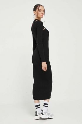 HUGO rochie culoarea negru, maxi, mulata