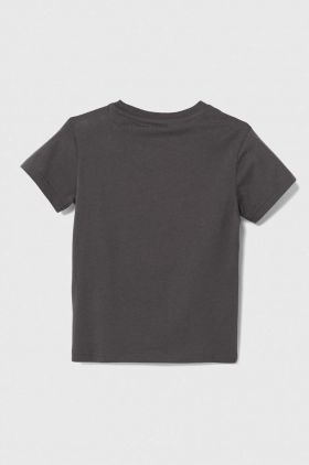 adidas Originals tricou de bumbac pentru copii TREFOIL culoarea gri, modelator