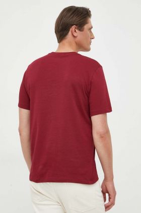 Trussardi tricou din bumbac culoarea bordo, cu imprimeu