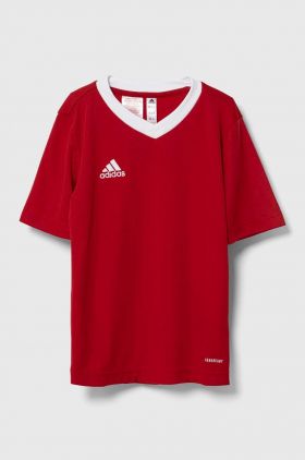 adidas Performance tricou copii culoarea rosu, neted