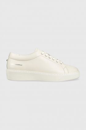 Karl Lagerfeld sneakers din piele FLINT culoarea alb, KL53320