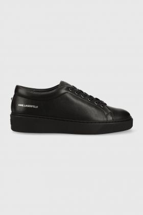 Karl Lagerfeld sneakers din piele FLINT culoarea negru, KL53320