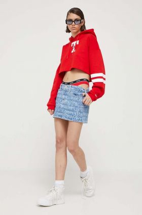 Tommy Jeans fusta jeans mini, drept