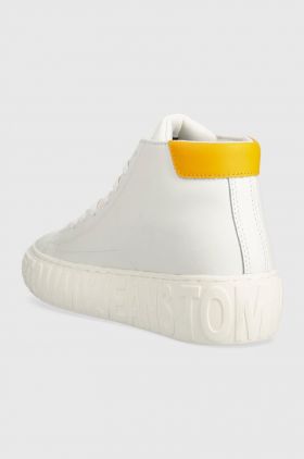 Tommy Jeans sneakers din piele TJW NEW CUPSOLE LEATHER culoarea alb, EN0EN02213