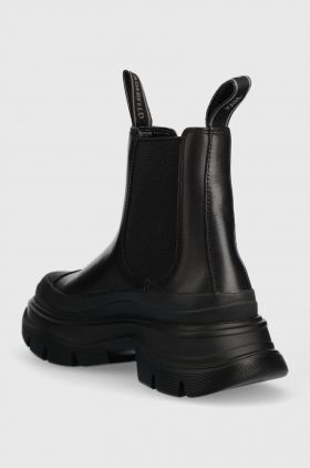 Karl Lagerfeld ghete chelsea de piele LUNA femei, culoarea negru, cu platforma, KL42944F