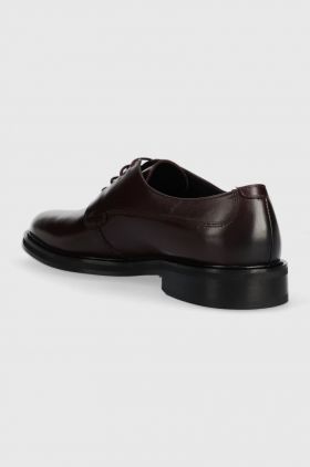 BOSS pantofi de piele Larry-L barbati, culoarea bordo, 50497778