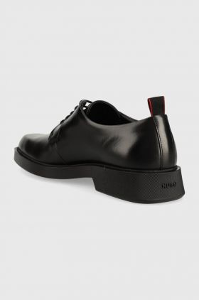 HUGO pantofi de piele Iker barbati, culoarea negru, 50503649