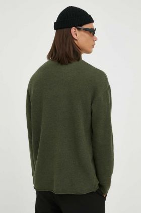 American Vintage pulover barbati, culoarea verde, light, cu turtleneck