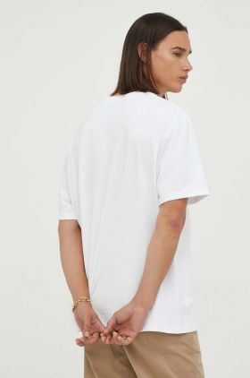 Les Deux tricou barbati, culoarea alb, neted