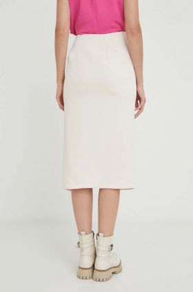 Answear Lab fusta culoarea bej, midi, drept