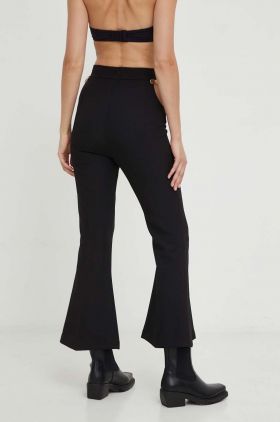 Answear Lab pantaloni femei, culoarea negru, evazati, high waist