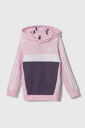 adidas bluza copii culoarea roz, cu glugă, modelator